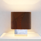 handmade autumn in antwerp table lamp with custom shade and warm light