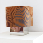 handmade autumn in antwerp table lamp with custom shade and warm light