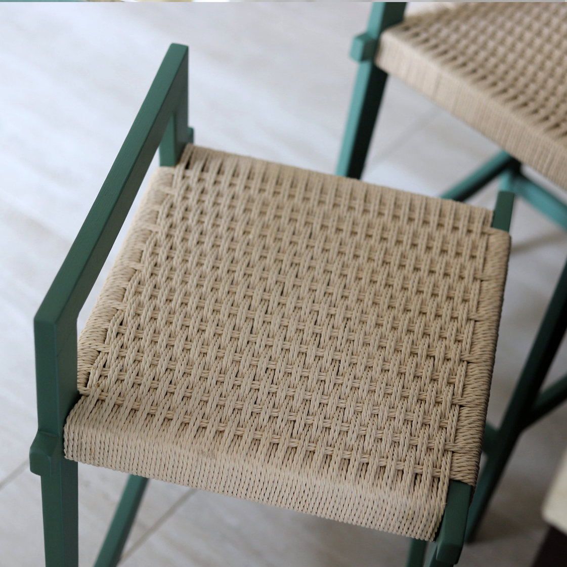 marine green bar stool set