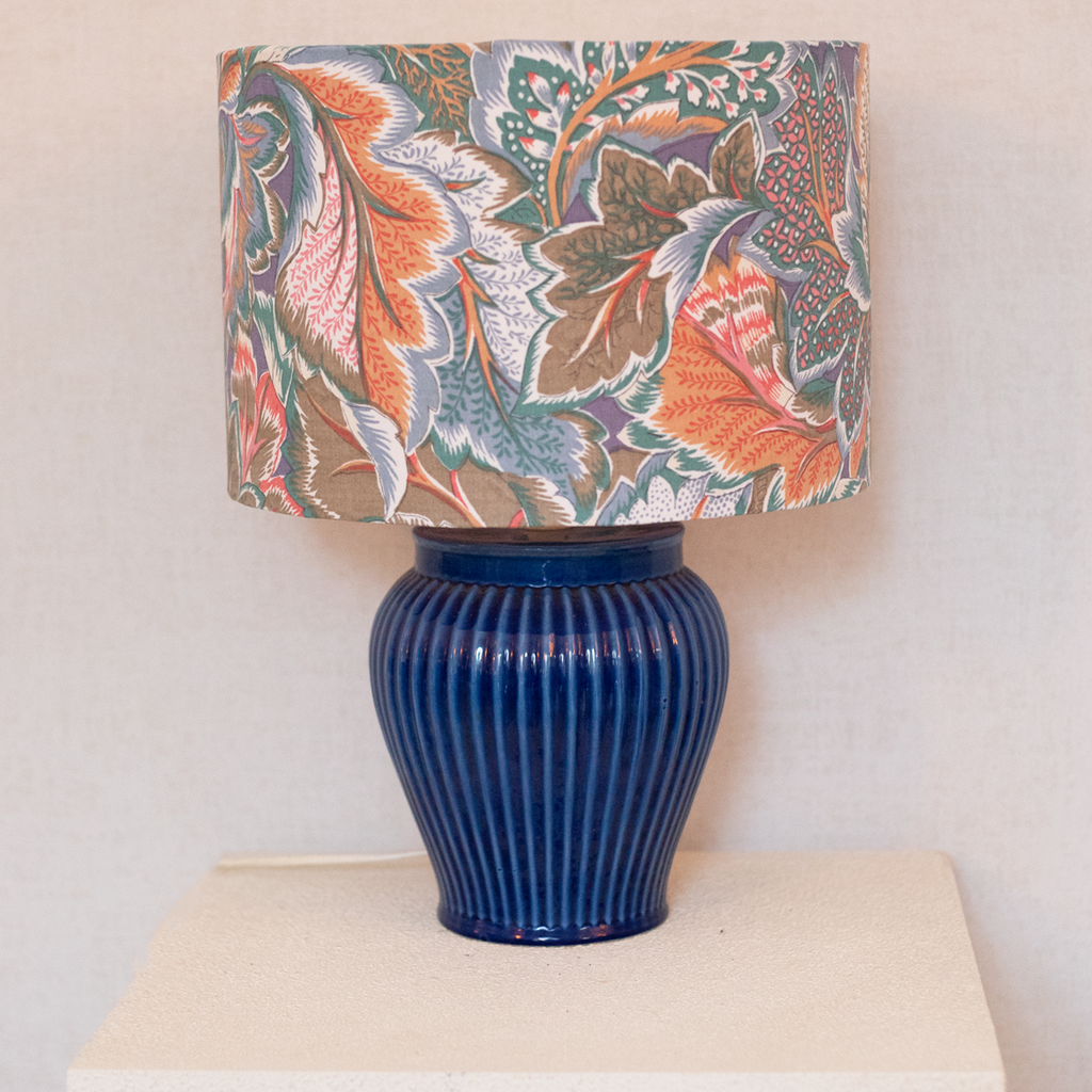 blue floral lamp