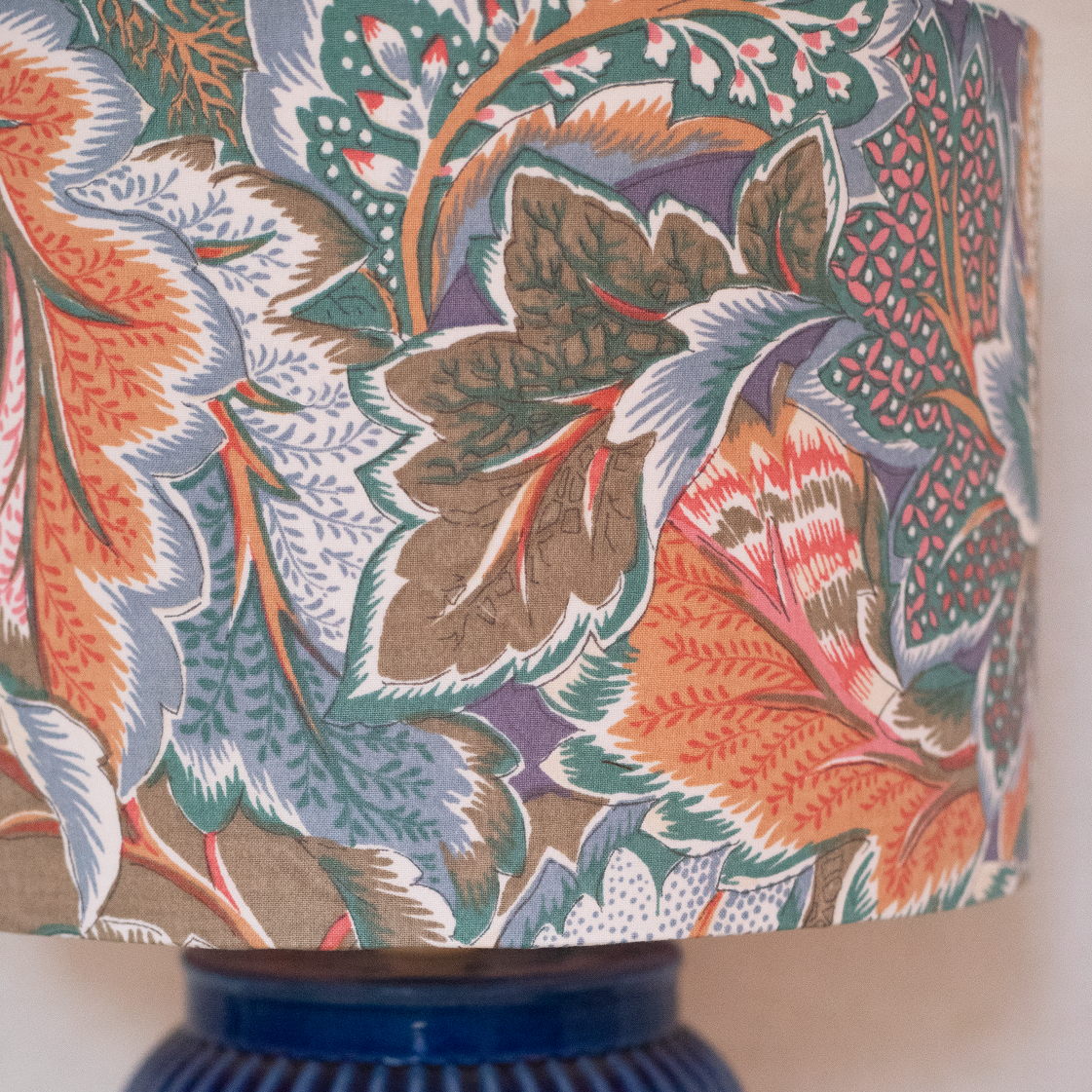 blue floral lamp