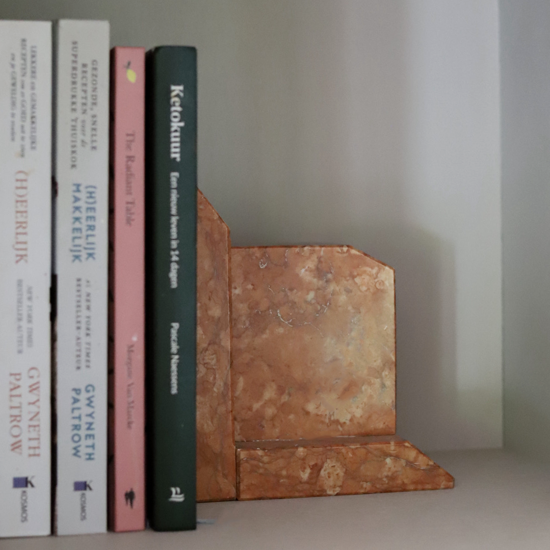 pink marble bookend
