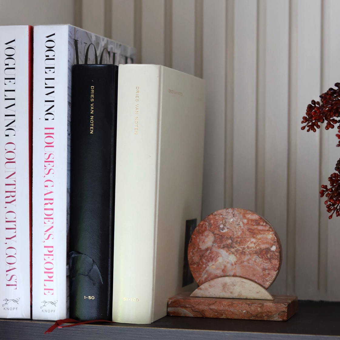bookend round pink marble