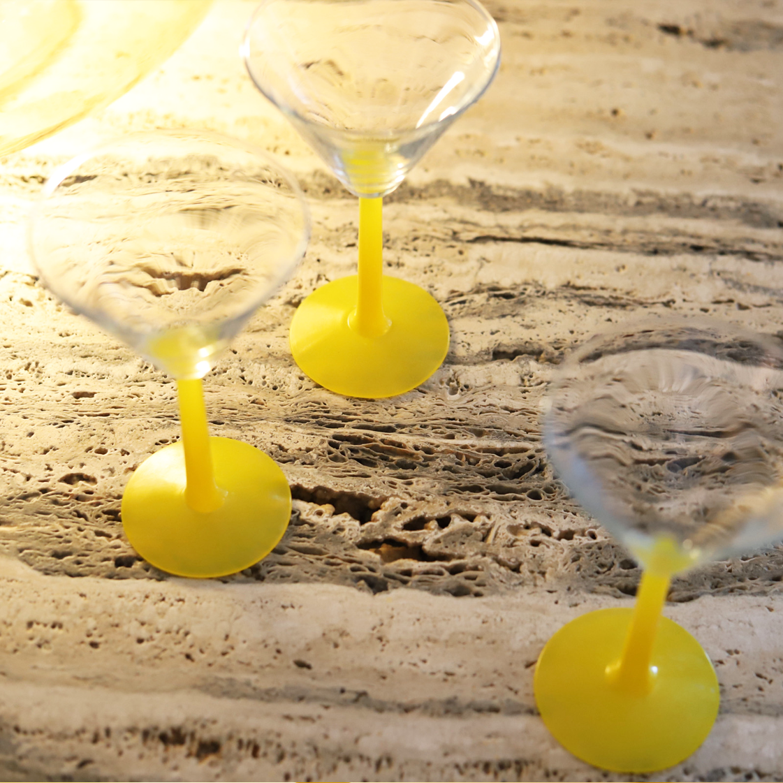 yellow cocktail glasses set