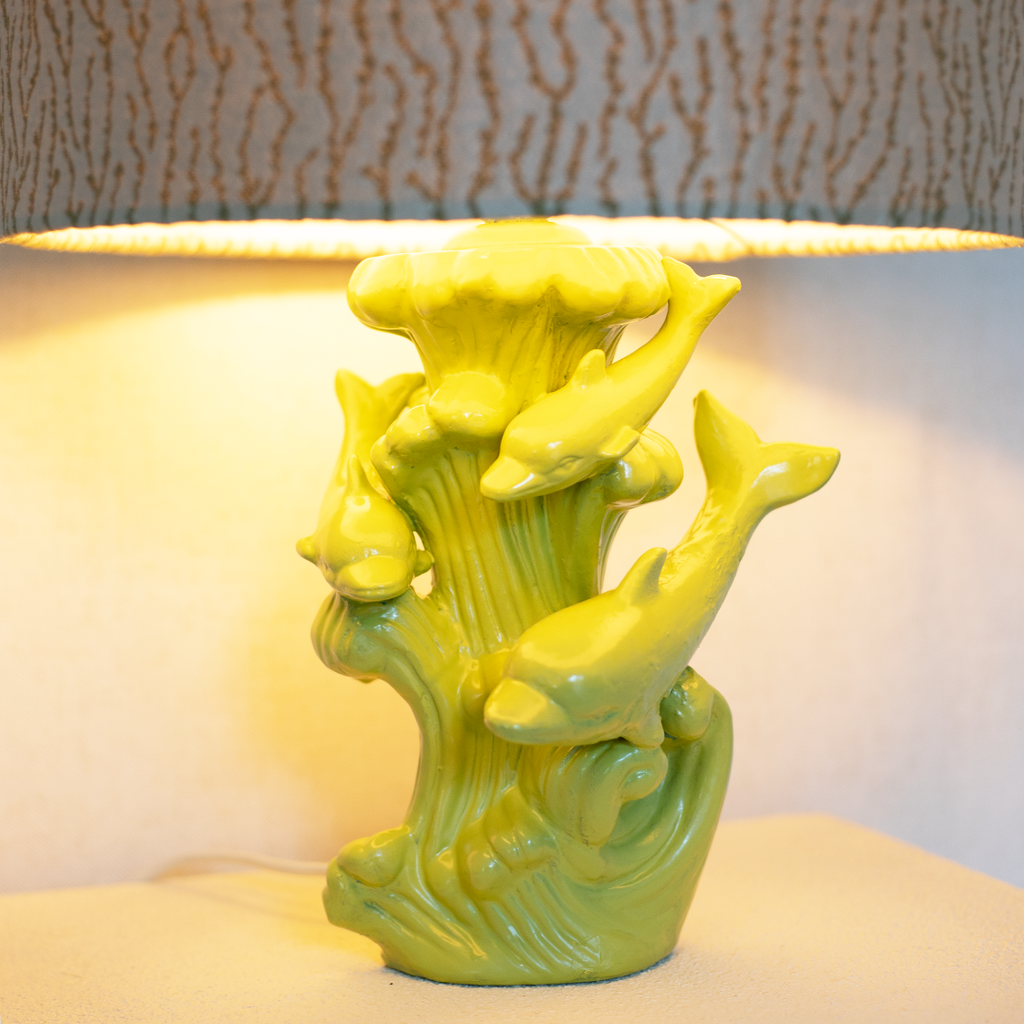 dolphins lamp lime