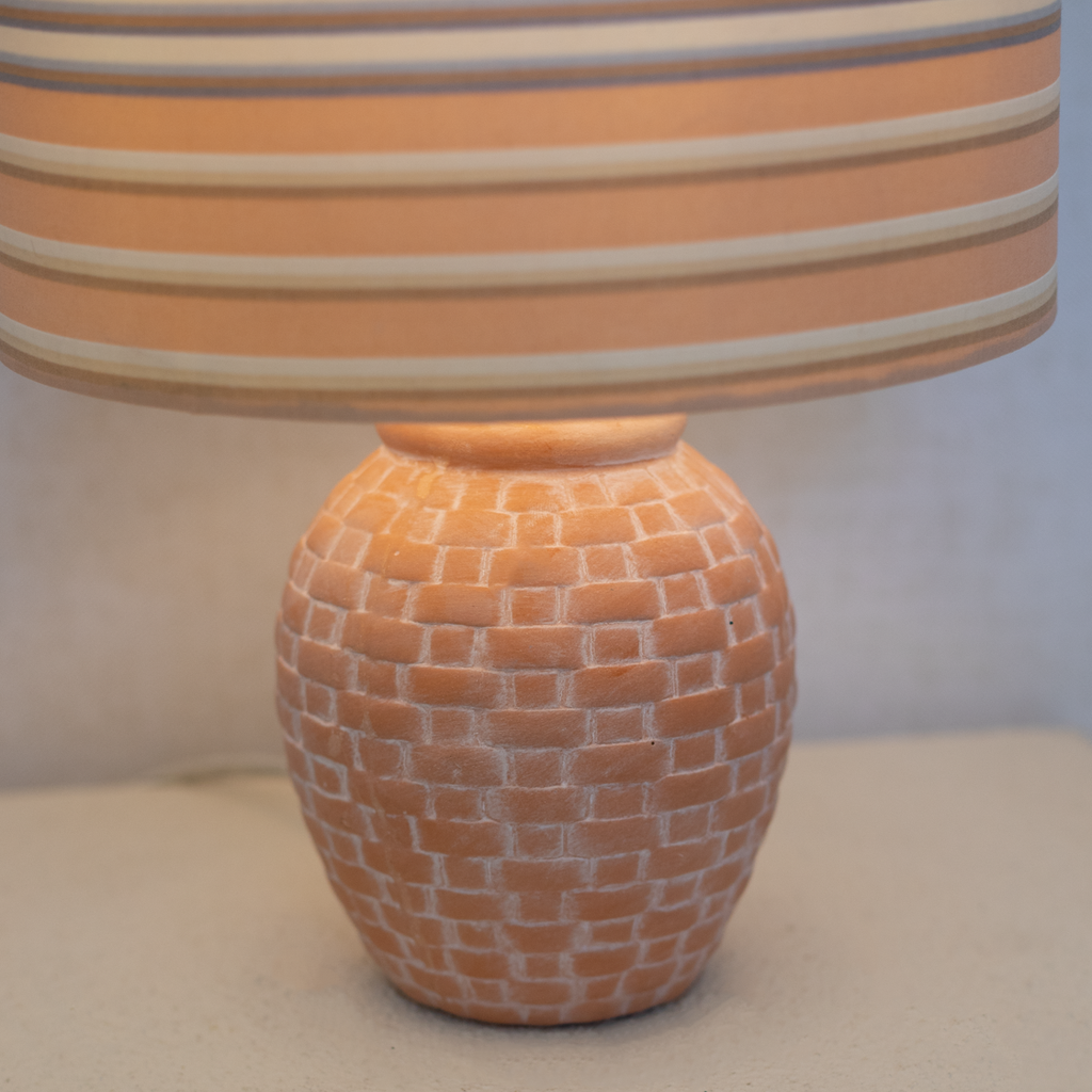 terracotta lamp striped