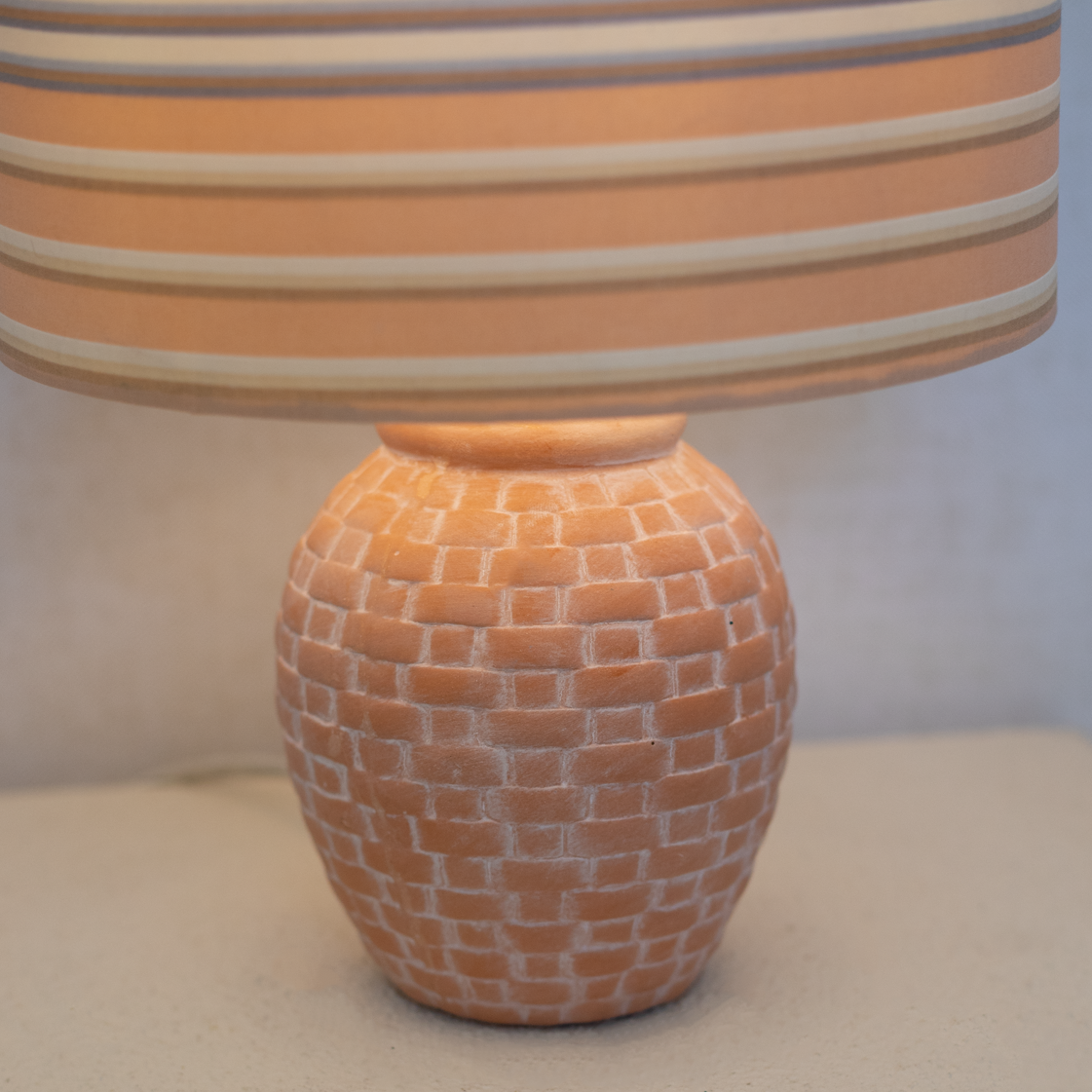 terracotta lamp striped