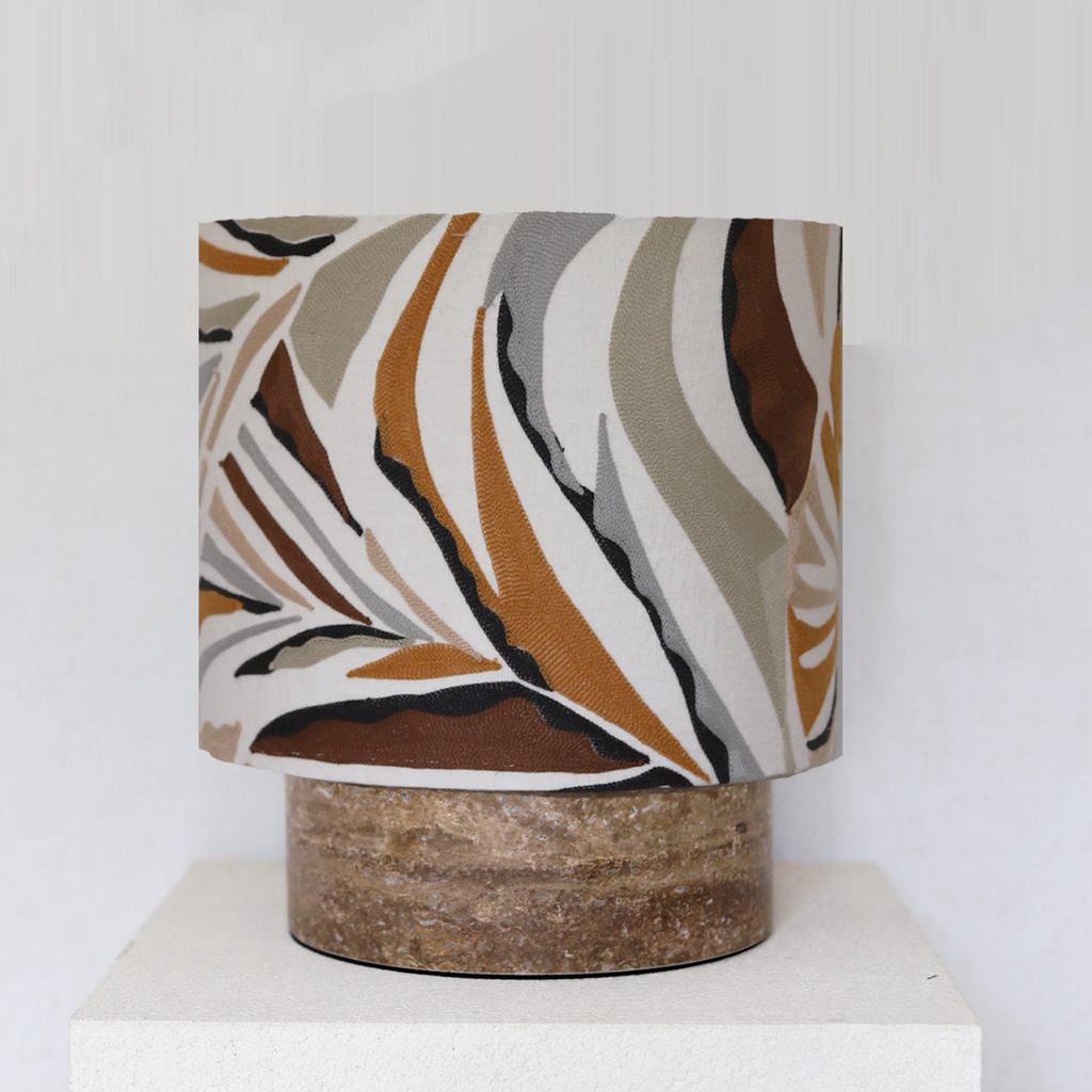 LEXIE brown embroidered leaves