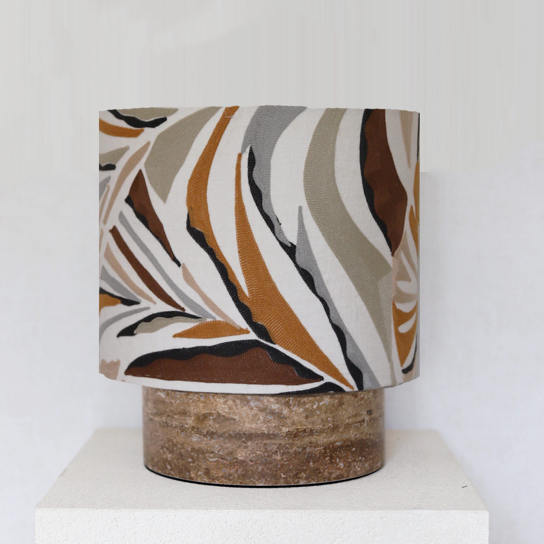 LEXIE brown embroidered leaves