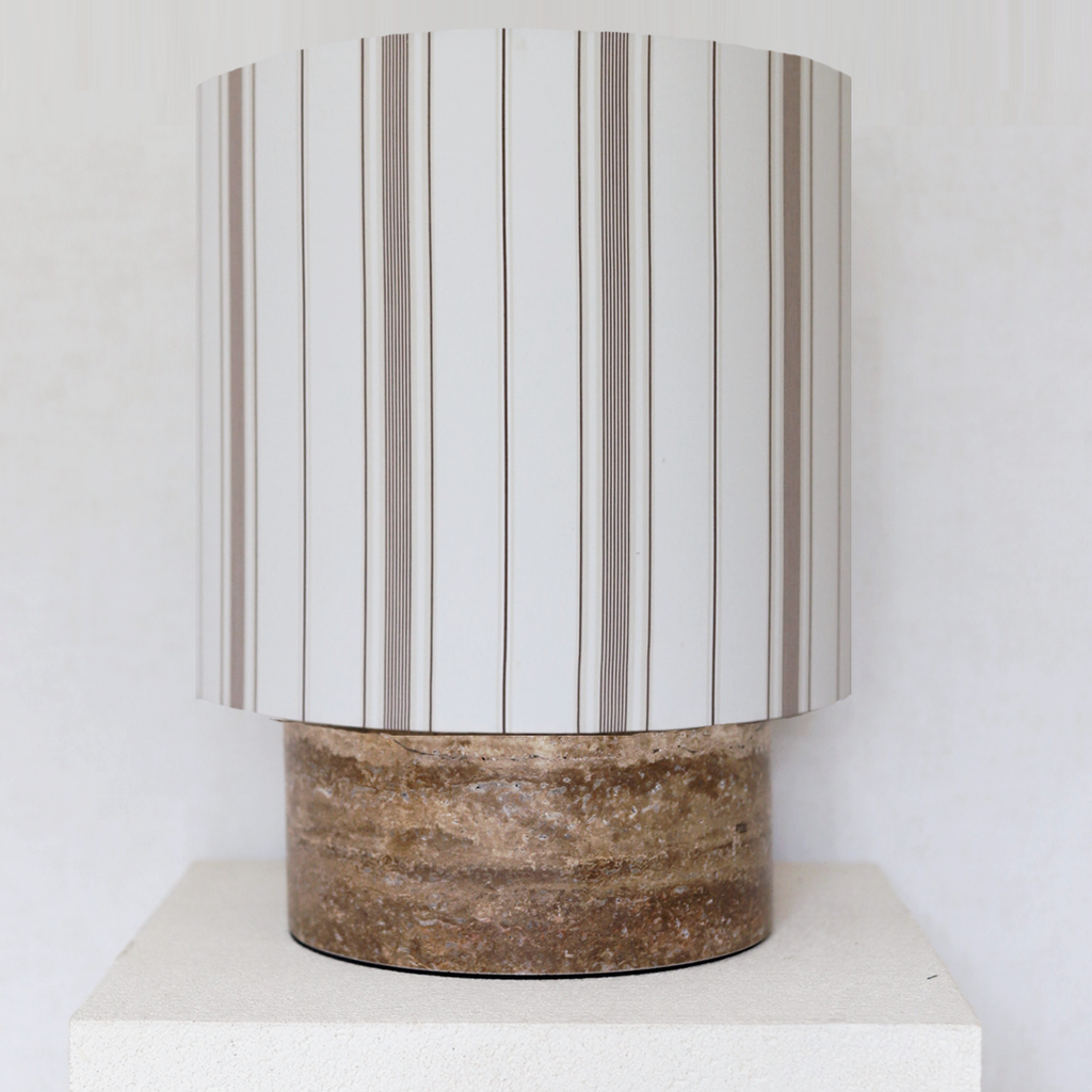 LEXIE white burgundy stripes