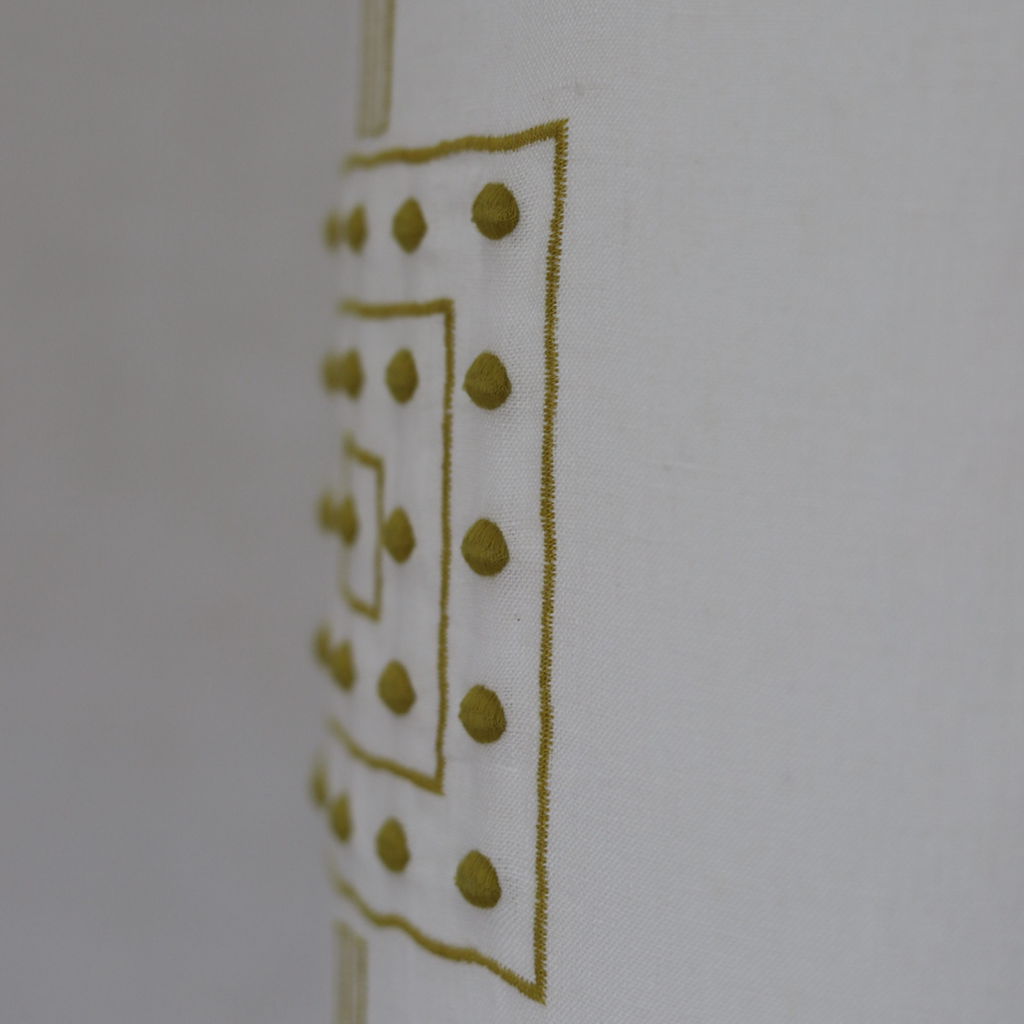 LEXIE white mustard embroidered