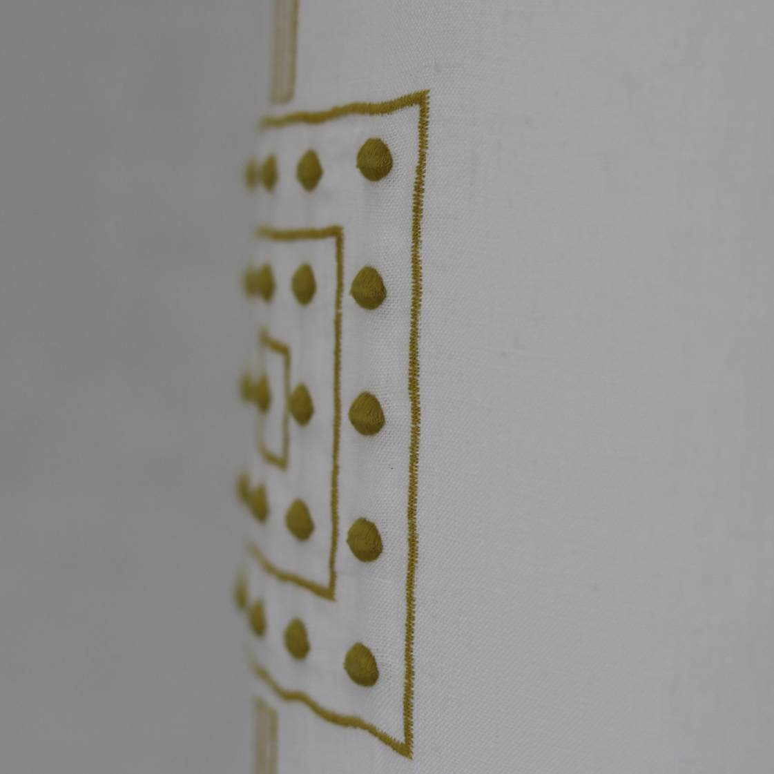 LEXIE white mustard embroidered