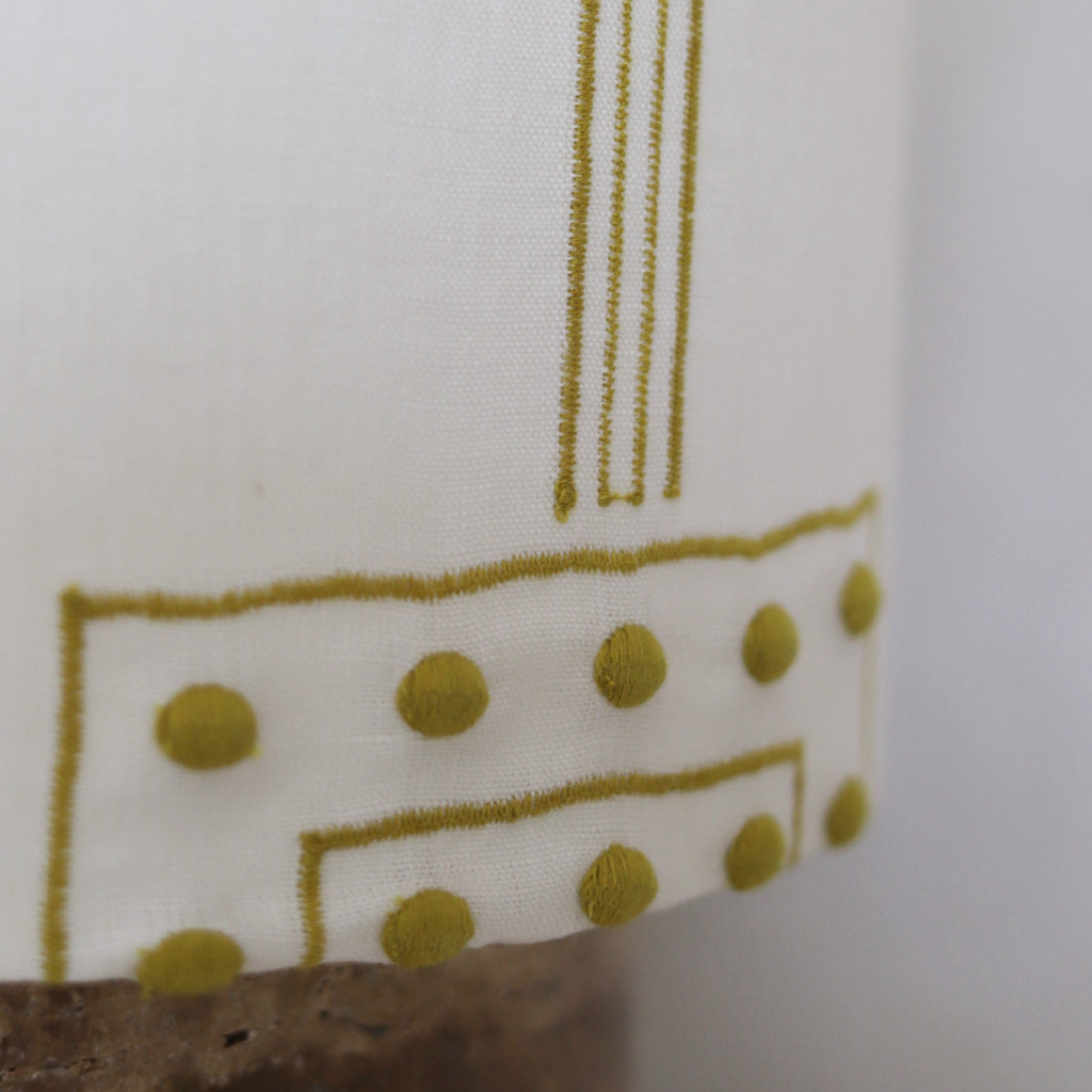 LEXIE white mustard embroidered