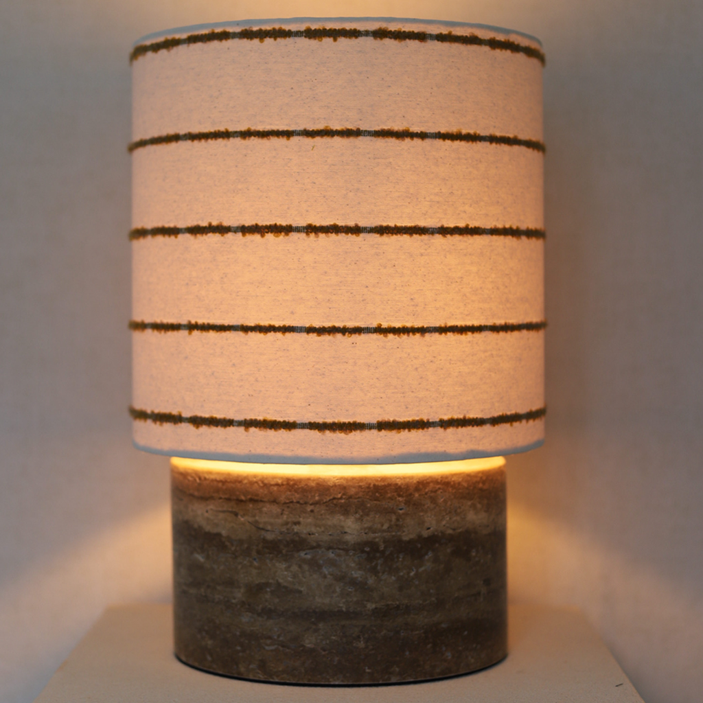 LEXIE white mustard fringe stripe