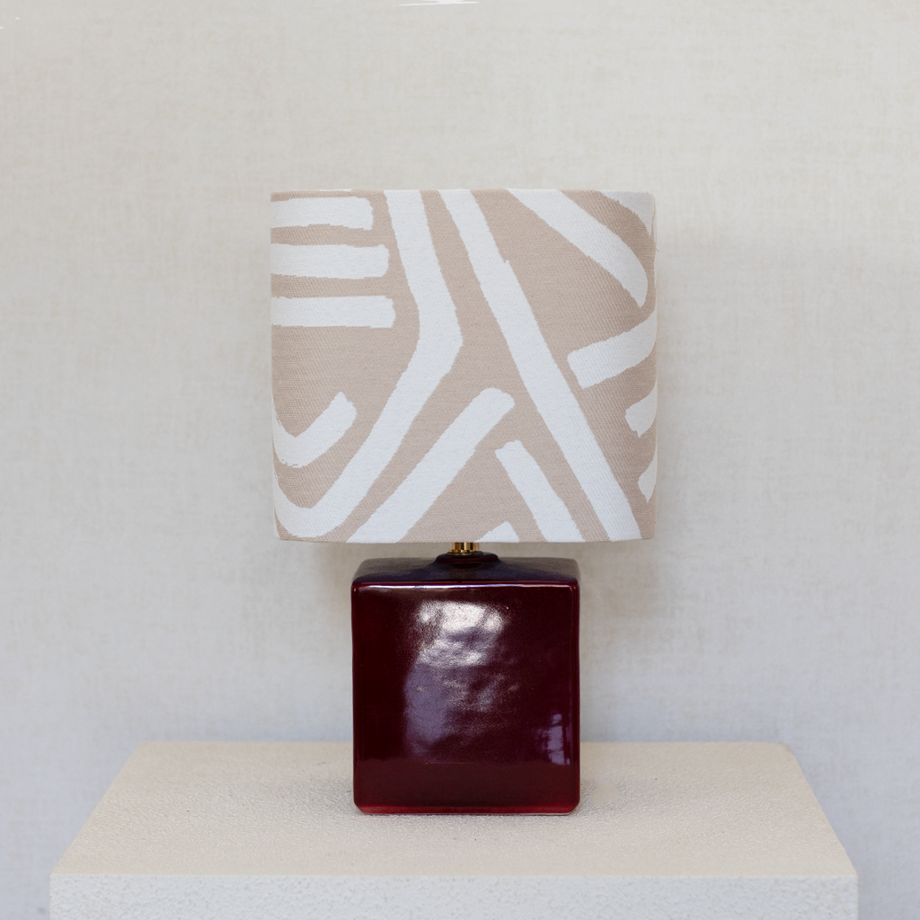 square lamp burgundy