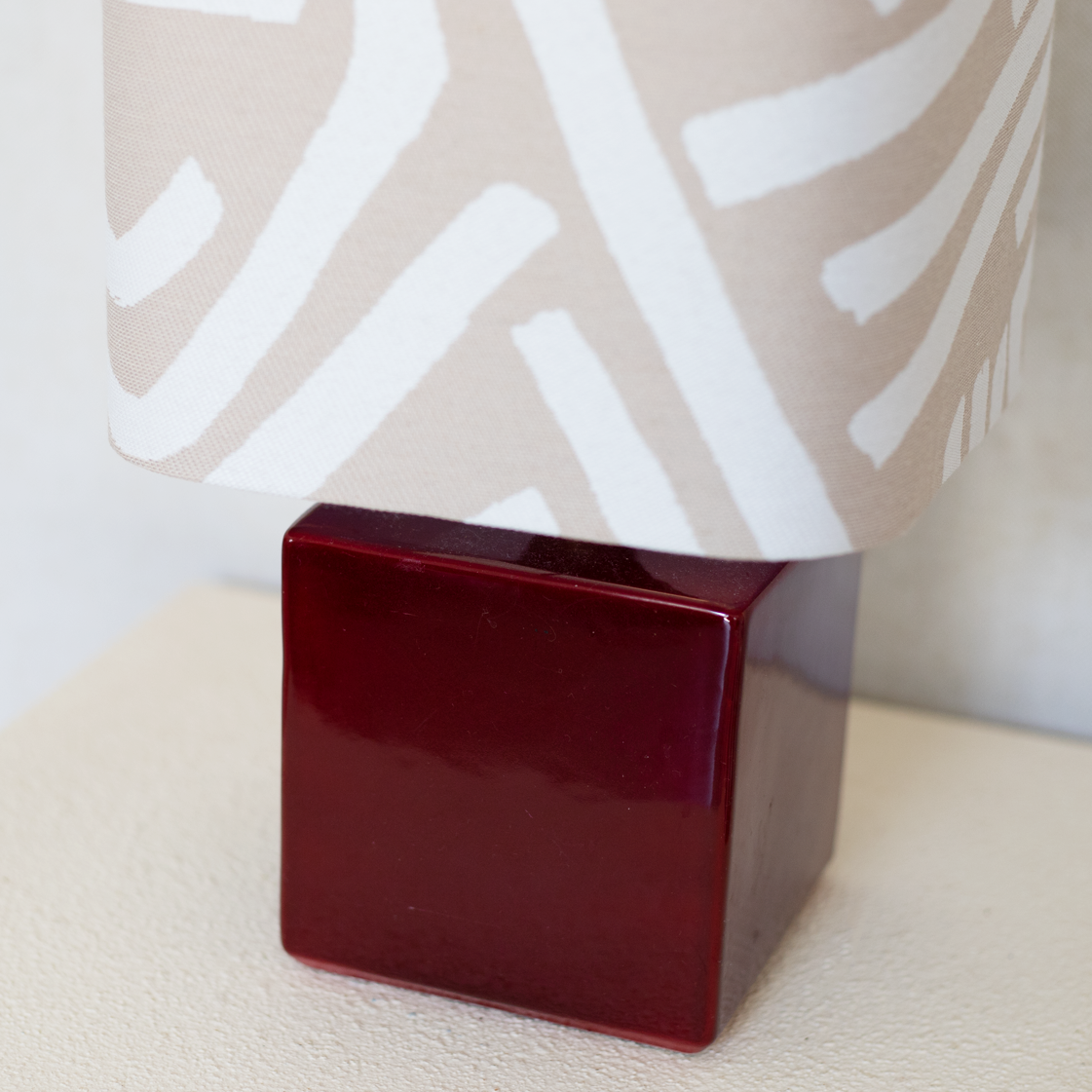 square lamp burgundy