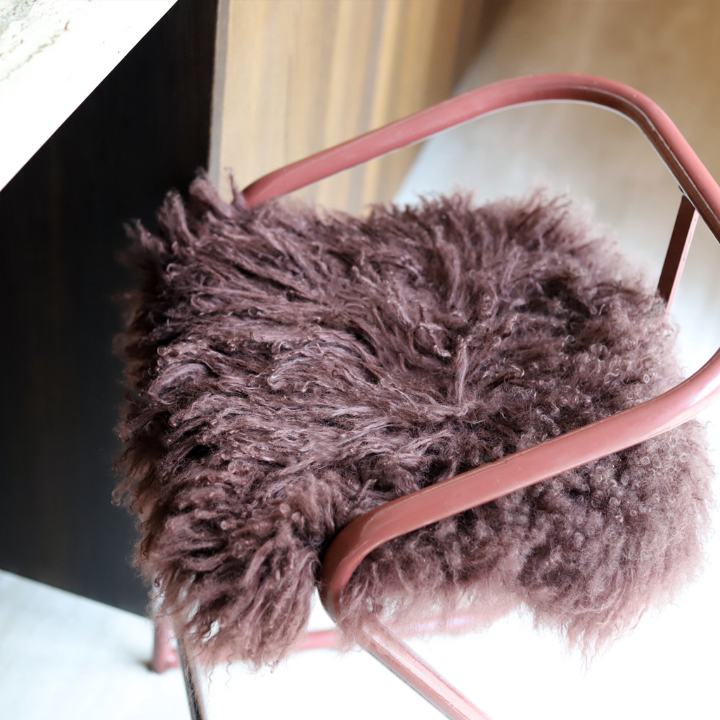 set of two tibet fur bar stools