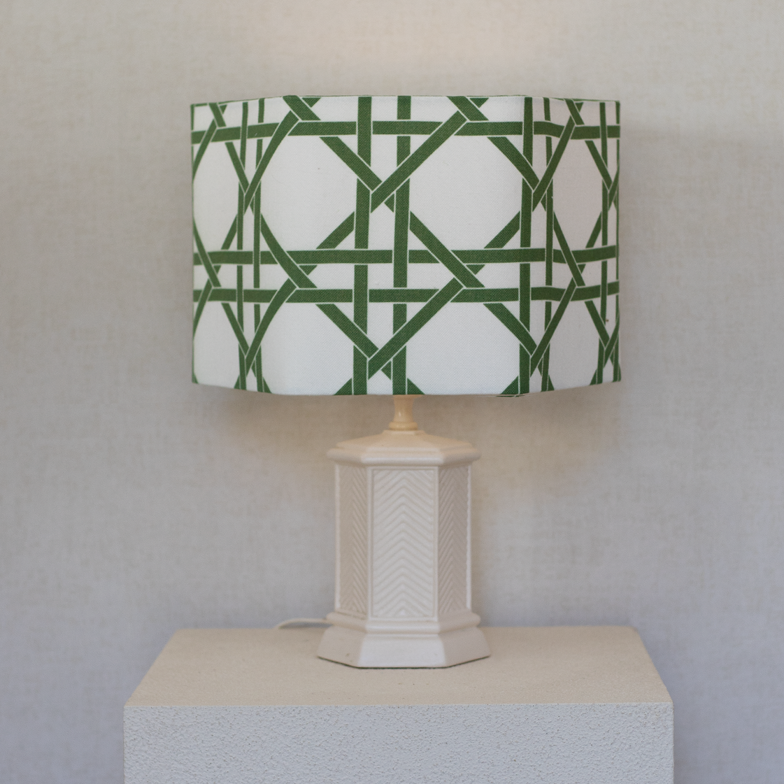white green bamboo lamp