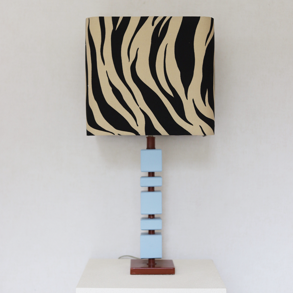 burgundy blue zebra lamp